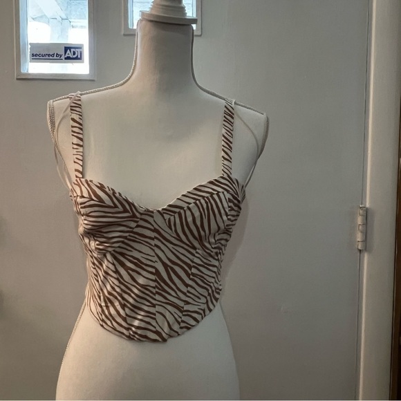 Zara brown leopard corset top (xs) - Picture 4 of 17